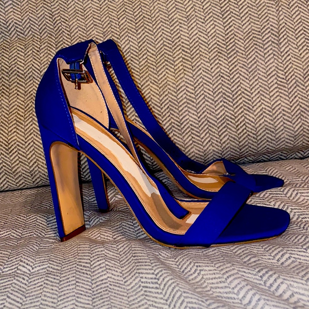 JustFab Royal Blue Strappy Heels - Size 6.5